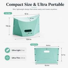 Folding Portable Camping Hiking Stool, Lightweight Collapsable Foldable Chair For Travel Gathering BBQ Subway Backpacking Outdoor Squatty Potty Ultralight Mini - Blue - View 2