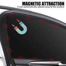 4-Piece/2 Pieces Magnetic Car Window Sunshade, Titanium Silver Side Sunshade, Magnetic Car Window Sun Shades, 4-Piece/2 Pieces Set Of Titanium Silver Side Window Privacy Curtains For SUV And Sedan, Front And Rear Window Sunshades For UV Protection And - Curtain - View 7