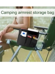 1pc Camping Chair Armrest Storage Bag, Hanging Multi-Functional Side Storage Pouch, Outdoor Gear Accessory Organizer - Multicolor - View 5