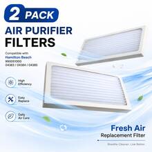 Ir Purifier Filter Replacement 2 Pack For Hamilton Beach 990051000, Compatible With Models 04383 04384 04385, Cleaner Indoor Air - Hamilton 2pcs - View 1