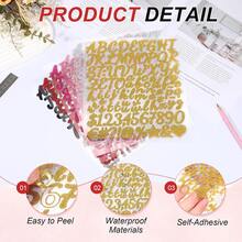 4/8 Letter Stickers Self-Adhesive Vinyl Alphanumeric Stickers Email Number Stickers, Classroom Decoration, Signs, Doors, Commercial Decoration Stickers - 8 Shimmering Silver Images - View 3