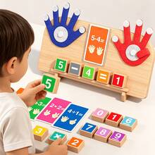 Montessori Kleinkind Lernspielzeug, Fingerzähl-Mathematikspielzeug, Zahlen-Zählklötze, Kinder Holz-Bildungs-Mathematikspielzeug - Verschiedenfarbig - Übersicht 5