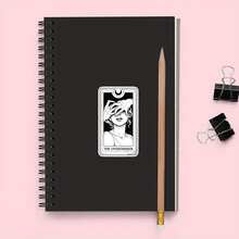 Tarot Card Covering Eyes, Dark Line Art Style, Subculture And Cool Vibe, Waterproof Vinyl Sticker - Durable Smooth Surface, Self-Adhesive Bumper Sticker, Suitable For Cars, Windows, Laptops, Trucks, Water Bottles - Multi-Functional Durable Design, Car Sticker - Vinyl - View 7