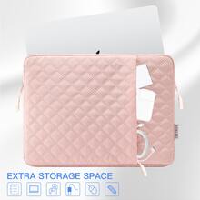 SENLASI 13-16 吋筆電保護套，相容於 Macbook Air Pro 13 14 吋 M1 M2 M3、Air 38.1 Cm M2 M3 2023，適用於其他 13.5 14 15.6 16 吋筆記型電腦，便攜式筆電收納包，附滑順拉鍊與額外配件收納袋，粉紅色 - 查看 5