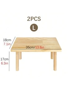 1/2pcs 2-Tier Climbing Platform Landscape Decor Hamster Hideout Quail Digging House Solid Wood Desktop Pet Toy Natural Wood Color Suitable For Hamster, Gerbil, Mouse, Rat Animal Cage Accessory Wooden Platform Playground - A - View 13
