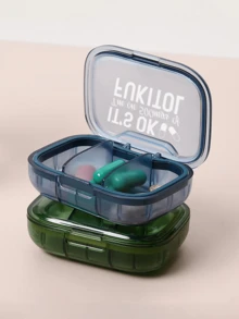 Medical Bag With Cute Pill Pattern And "Let's Medicane" Lettering, Portable Minimalist Pill Storage Box, 3-Compartment Medication Storage Box, Suitable For Home And Travel, Portable Travel Mini Pill Box, Waterproof And Moisture-Proof Pill Storage Container, Can Store Medication, Rings And Other Small Items, Suitable For Travel Storage, Travel Container, Travel, Office And Other Multiple Scenarios - Multicolor - View 5