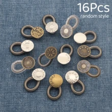 4/8/12/16/20Pcs Random Button Extender For Pants And Jeans, Free Sewable Adjustable Stretch Waist Extender, Metal Button Waist Extender - Multicolor - View 15