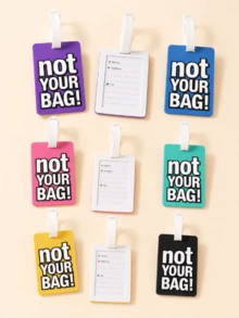 Etiqueta de equipaje de goma suave de PVC creativa, etiqueta de identidad de maleta estilo tarjeta de embarque de dibujos animados, etiqueta de bolsa de viaje anti-pérdida, accesorio de equipaje portátil y duradero - Multicolor - Ver 5