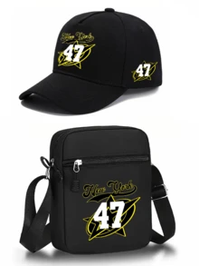 1 pièce/2 pièces Casquette de baseball à visière courbée et sac bandoulière unisexes avec design graphique imprimé personnalisé "New York 47", mode de rue, sports de plein air, ajustable, cadeau pour vous-même ou vos amis - Multicolore - Voir 22