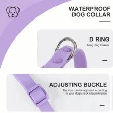 PVC Waterproof, Odor-Resistant, Rust-Proof Dog Collar, Easy To Clean Adjustable Buckle, Suitable For Small, Medium And Large Dogs - Purple - View 4
