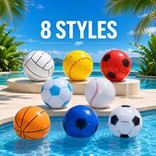 Set Bola Pantai Pelangi Tiup - Bola Permainan Warna-warni untuk Luar Ruangan. Ringan, Cocok untuk Kolam Renang atau Pesta Pantai. Sempurna untuk Olahraga Air Musim Panas, Pesta Kolam Renang, Pesta Pantai, Kolam Renang, Pantai - Bola pantai - View 1