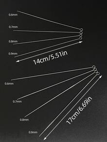 [4件/組]3路鉤針，針徑0.6 0.7 0.8 0.9mm，長度14cm/17cm可選，多規格適用於各種手工藝，輕巧便攜易收納，省空間，適合珠飾、珠寶DIY、縫紉與布料穿線 - 三通鉤針 - 查看 8