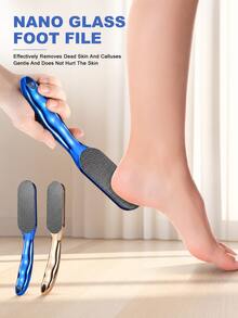 Nano Glass Foot File With Non-Slip Ergonomic Handle, Professional Foot Care Tool, Durable Foot Brush, Dead Skin Remover, Hygienic Pedicure Tool, Long-Lasting Foot Polisher For Soft And Smooth Feet - Multicolor - View 2