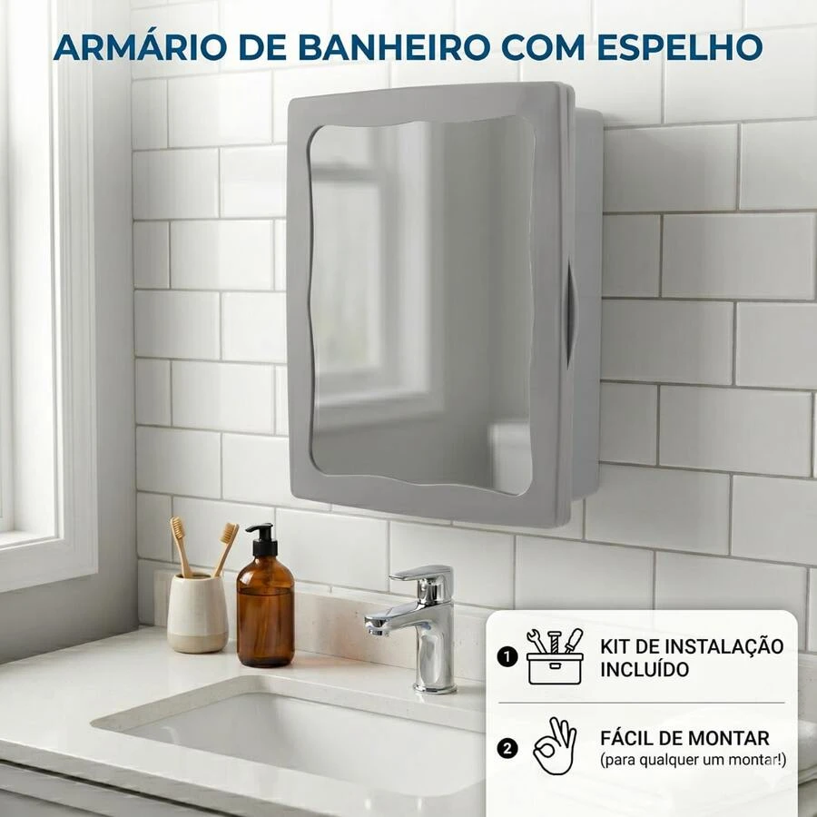 Premium Bathroom Cabinet - Grey - View 1