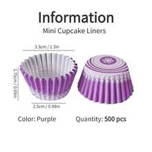 500pcs Mini Baking Paper Cups, Small Cupcake Liners, Grease-Proof Cake Paper Cups, Cake Molds, Baking Tools - 500pcs - View 14