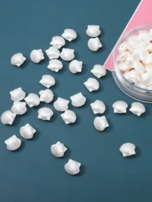 200/100顆珍珠貝殼珠子，適合珠寶製作，可愛白色美學穿孔珠，大宗美人魚配件，女性DIY髮夾、手鍊、樹脂手鍊、手鍊手工飾品吊墜 - 貝殼 - 查看 4