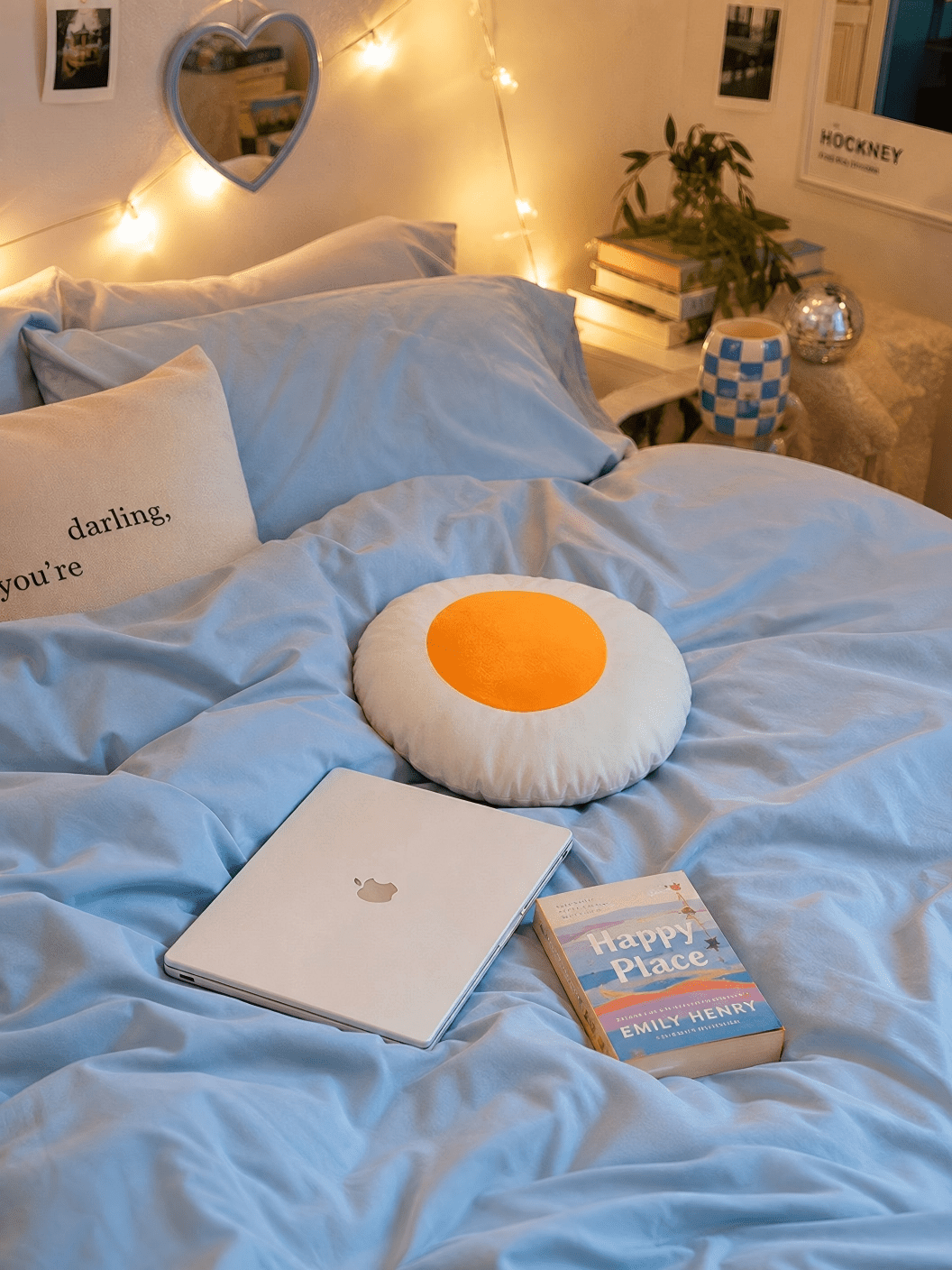 Creative Fried Egg Shaped Plush Pillow, 14 Inch Decorative Throw Cushion For Sofa, Bed & Chair