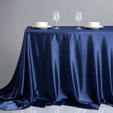 1 pieza Mantel rectangular/redondo elegante de satén, mantel de poliéster brillante de lujo, adecuado para bodas, fiestas, banquetes, cenas formales, mantel rectangular extra largo, mantel brillante para banquetes nupciales, adecuado para recepciones y fiestas, lavable a máquina - Blanco lechoso - Ver 15