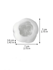 1pc 5-Petal Flower Silicone Candle Mold, Exquisite Flower Shape, Non-Stick, Reusable, Suitable For Aromatherapy Candles, Plaster Resin, DIY Romantic Home Decor, Valentine's Day Craft Supplies - A-White - View 6