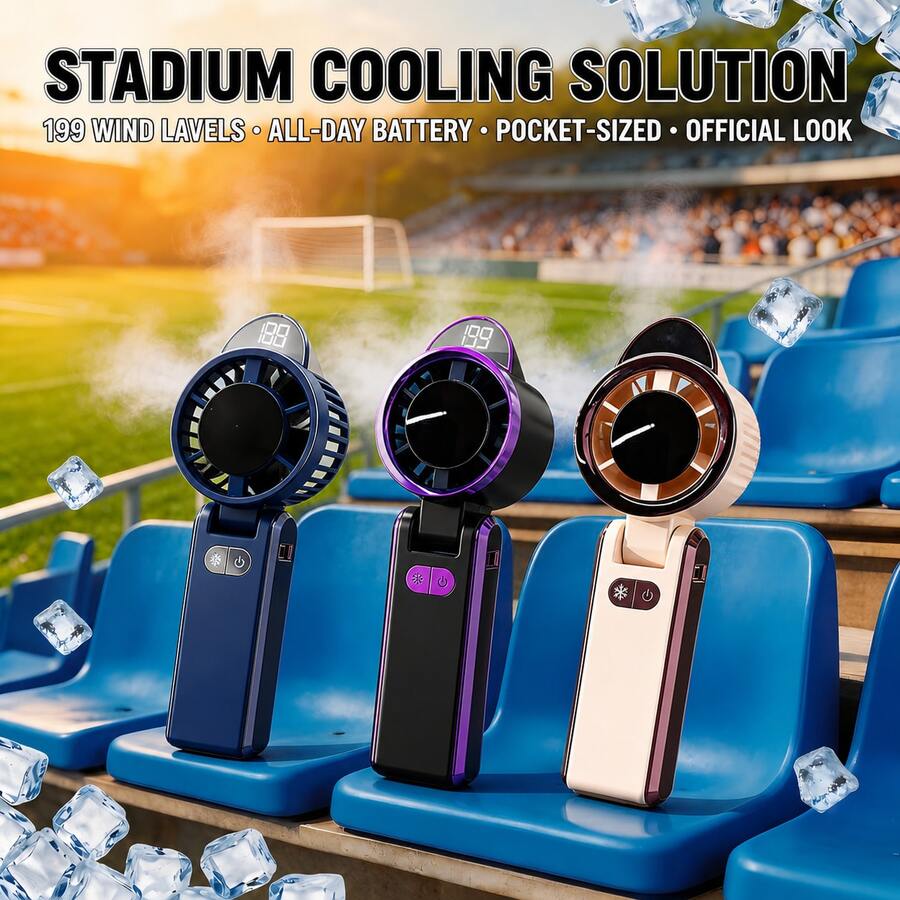 Portable Personal Cooling Fan, 199 Stepless Adjustable Wind Speeds, Smart Digital Display, 4000mAh Large Capacity Battery, USB Rechargeable, Compact Mini Fan for Outdoor & Daily Use - Blau - Übersicht 1
