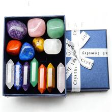 7-Piece/14-Piece Set Of Pointed Quartz Crystal Chakra Stones And Healing Crystal Specimens, Therapeutic Mineral Stones, Yoga Stones, And Gift Sets - Set - View 1