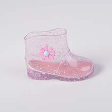 Baby Girl's Rain Boot With Flower Decoration, Lightweight, Waterproof, Non-Slip - Clear - View 3