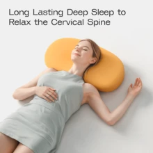 1pc Soft Cloud Pillow, Memory Foam Neck Pillow, All-Season Breathable Ice Silk Bed Pillow, Silky Cool, Fits Head Contour, Effectively Relieves Neck Pressure - Multiple Colors Available - Orange - View 6