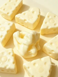 1個大號柔軟可捏乳酪塊，超軟揉捏紓壓玩具，趣味感官玩具，可愛逼真乳酪慢回彈壓力球，柔軟矽膠緩解焦慮感官玩具，成人軟捏球，桌面玩具 - 多色 - 查看 3