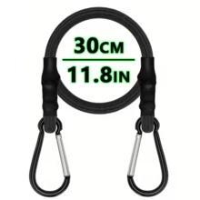 Elastic Bungee Cord With Carabiner, High-Quality Black Rubber Bungee Cord With Carabiner Clip Hook, For Outdoor Tent, Luggage Rack, Camping, Cargo, Bicycle, Transportation, Storage - Multicolor - View 14