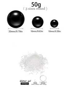 200g Artificial Floating Non-Porous Pearls For Vase Filler, With Water Absorbent Gel Beads, 10mm/16mm/20mm Mixed Sizes, For Vase Decoration, Wedding Decor, Vase Filler, Floating Candle Decoration, Home Center Table Decor, Suitable For DIY Wedding, Birthday, Theme Party, Valentine's Day Decor, Halloween Decor And Christmas Center Decoration (Includes Water Beads) - Black - View 10