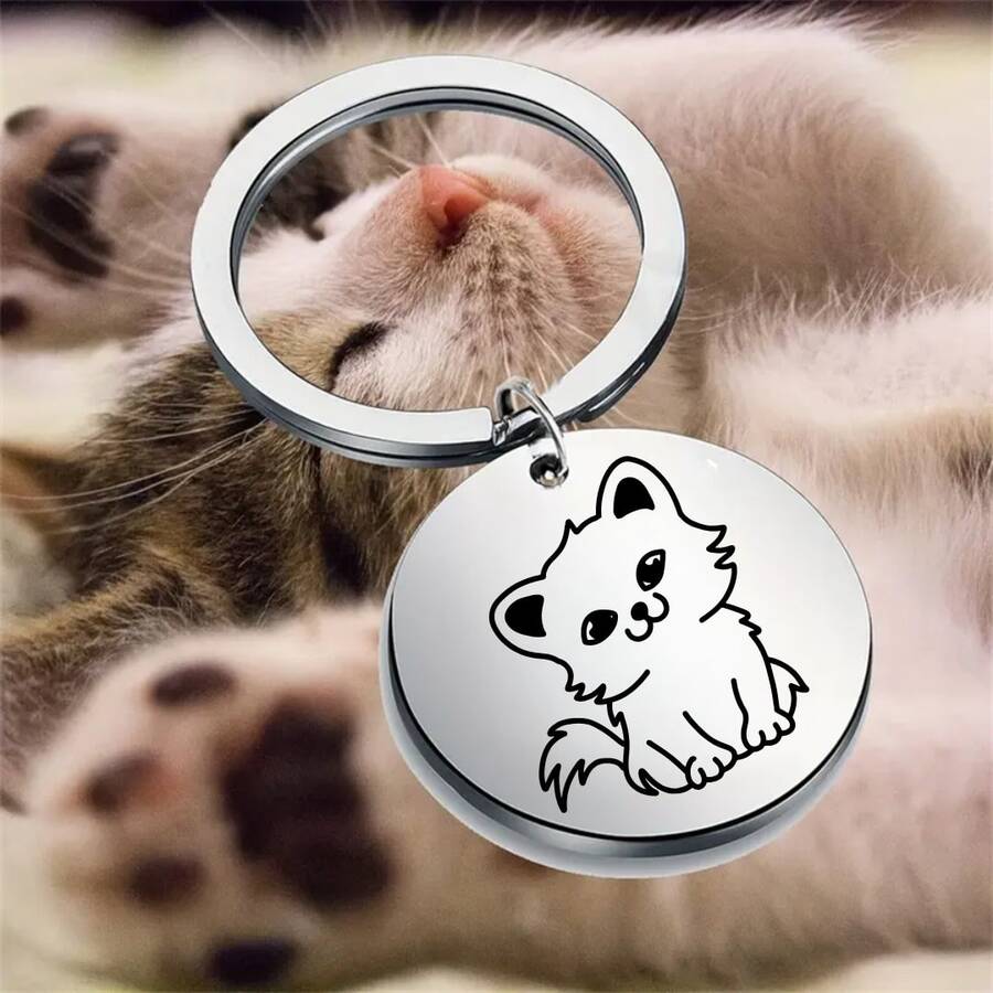 Pastoral Free-Range Dog Tag, High Corrosion-Resistant Stainless Steel Pendant Charm, Durable Pet Collar Accessory, Withstands Moisture, Sun Exposure And Harsh Environments, Secure And Stable, Universal Identification Tag For Outdoor Free-Range Cats And Dogs - Multicolor - View 1