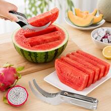 2/1pc, Stainless Steel Watermelon Slicer - Easy Fruit Splitter And Cutter For Kitchen Gadgets And Supplies - Multicolor - View 4