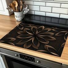 1 pieza Tapete protector de estufa estilo floral plano 2D - Vidrio/Utensilio de cocina resistente a altas temperaturas, adecuado para estufas, hornos, lavadoras y secadoras - Tapete protector de mesa resistente a arañazos y fácil de limpiar - Multicolor - Ver 15