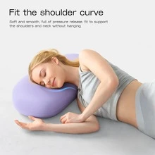 1pc Soft Cloud Pillow, Memory Foam Neck Pillow, All-Season Breathable Ice Silk Bed Pillow, Silky Cool, Contoured To Head Shape, Effectively Relieves Neck Pressure - Multiple Colors Available - Purple - View 3