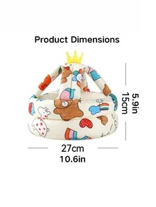 1PC Toddler Protective Cap – Comfortable & Non-Sticky Hair, Sweat-Wicking Moisture Control, Adjustable Head Circumference For Baby 0-2 Years - Multicolor - View 2