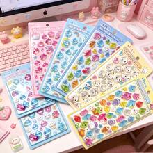 Pegatinas de Sello en Gota 3D con Expresión de Dibujos Animados Divertidos, Calcomanías de Textura de Cristal Colorido para Diario, Decoración DIY de Papelería, Pegatinas de Recompensa de Marca Diaria - Multicolor - Ver 8