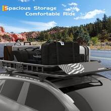 BouPower 51"X 36"/46"X 36/"64"X 39"Universal Roof Rack Cargo Carrier Basket, 200 Lbs Heavy Duty Rooftop Luggage Holder,Large Storage Cargo Rack For SUVs, Trucks, Cars And RVs - 64"x 39"x 6" - View 5