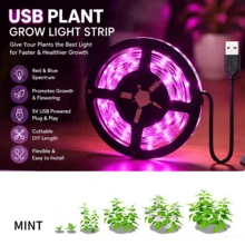 全光譜植物生長燈條，USB 5V 柔性植物燈。自黏式快速安裝，適用於各種植物和水耕栽培。適合溫室、生長帳篷、植物架、櫥櫃、居家與辦公室室內園藝。 - Plant Light Strip - 查看 4