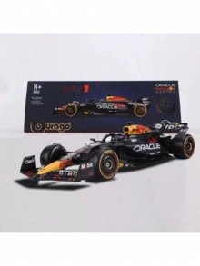 Burago Red Bull F1 模型車 1:24 大比例 F1 模型合金方程式賽車 紅牛/賓士/法拉利 F1 豪華收藏版禮盒 + 壓克力防塵罩 + 精美底座，生日禮物裝飾擺件 - 彩色 - 查看 7
