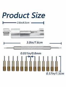 1 Set Watch Repair Tools, Including Adjustable Stainless Steel Watch Band Chain Pin Remover, Replaceable Pin Tips, Watch Band Spring Bar Removal Tool, Suitable For Stainless Steel Band Adjustment And PU Leather Band Removal. Perfect Gift. - Silver - View 7