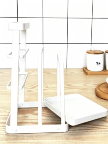 1pc Multifunctional Integrated Storage Rack For Knife Holder And Cutting Board, A Draining Rack For Kitchen Countertop Knives, Chopping Boards And Pot Lids. - Multicolor - View 3