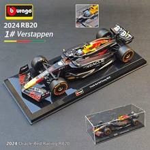Burago Red Bull F1 模型車 1:24 大比例 F1 模型合金方程式賽車 紅牛/賓士/法拉利 F1 豪華收藏版禮盒 + 壓克力防塵罩 + 精美底座，生日禮物裝飾擺件 - 彩色 - 查看 13