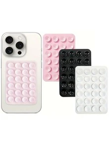 Phone Back Suction Cup Holder, Mark-Free Washable And Reusable, For Dorm Bed Selfie And Desktop Live Streaming, Strong Adhesive Non-Slip And Anti-Fall, For Home Bathroom Makeup And Kitchen Recipe Viewing, Compatible With All Phone Series, Cute Small Gift For Best Friend - Multicolor - View 3