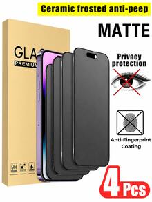 Kamyuurs 4 قطع واقي شاشة مطفي مضاد للتجسس، متوافق مع IPhone 16 17 Pro Max 17Air 16E 16 Plus 15 Pro Max 6.9 6.7 بوصة، فيلم سيراميك خصوصية مطفي، فيلم ناعم غير زجاجي، تغطية كاملة سيراميك خصوصية مطفي، مضاد للبصمات، مضاد للوهج، مضاد للتجسس - الأسود - مشاهدة 22