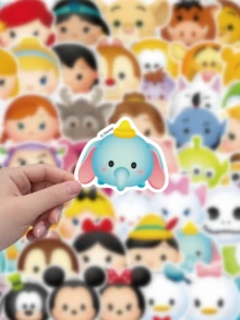 50pcs Koleksi Stiker Disney Tsum Tsum Kartun Lucu untuk Hiasan Pinggiran Gelas Air, Casing Ponsel, Koper, Dekorasi DIY, Bahan Perencana Pelajar, Stiker Perekat Diri, Hadiah Ulang Tahun - A - View 7