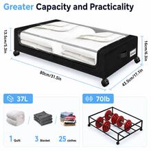 STOZLE Under The Bed Storage Containers, XXL 15.85 Gallon Rolling Metal Drawer, Height Under Bed Shoe Storage, Large Rolling Under Bed Clothes Storage Drawers With Lid For Room - 查看 2