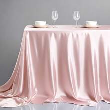 1 pieza Mantel rectangular/redondo elegante de satén, mantel de poliéster brillante de lujo, adecuado para bodas, fiestas, banquetes, cenas formales, mantel rectangular extra largo, mantel brillante para banquetes nupciales, adecuado para recepciones y fiestas, lavable a máquina - Blanco lechoso - Ver 21