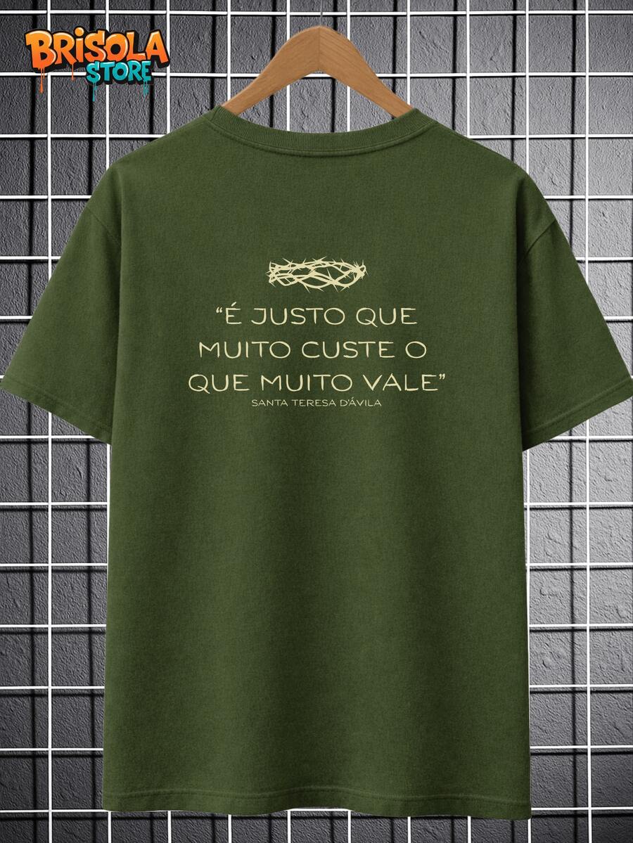 Saint Teresa T-Shirt With Evangelization Phrase, Bible, Biblical, Catholic, Unisex, 100% Cotton, Premium Shirt, New Release, Various Colors, Men's And Women's, Immediate Shipping | Plus Size - 墨綠色 - 查看 1