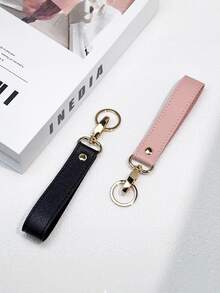 1Pc PU Leather Minimalist Keychain,Durable Long Key Ring,Portable Anti-Loss Car Key Holder,Suitable For Bags,Wallet,Key Accessories,A Perfect Gift - Multicolor - View 8