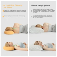 1pc Soft Cloud Pillow, Memory Foam Neck Pillow, All-Season Breathable Ice Silk Bed Pillow, Silky Cool, Fits Head Contour, Effectively Relieves Neck Pressure - Multiple Colors Available - Orange - View 4